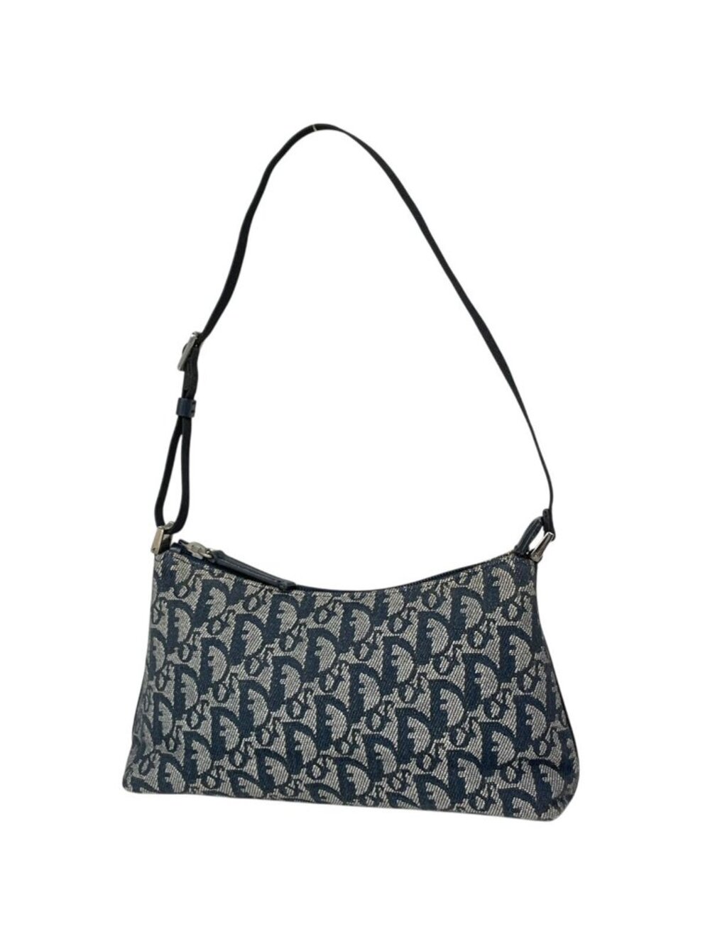 Dior Shoulder Bag Trotter Pattern Canvas Navy